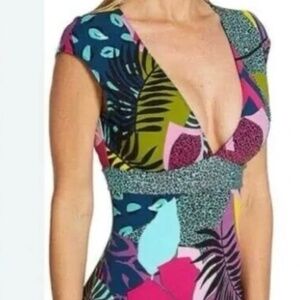 Bleu Rod Tropical Print One piece Swimsuit - Size 14